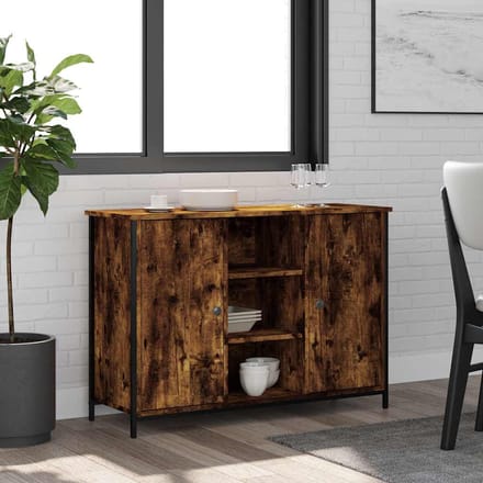 vidaXL - Dressoir - 100x35x70 - cm - bewerkt - hout - gerookt - eikenkleurig