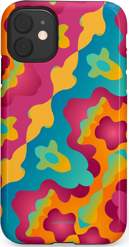 Casetastic hoesje geschikt voor Apple iPhone 11 - Dubbellaagse bescherming - Vlektastisch - Fashion Case - Roze Petrol Goud Oranje