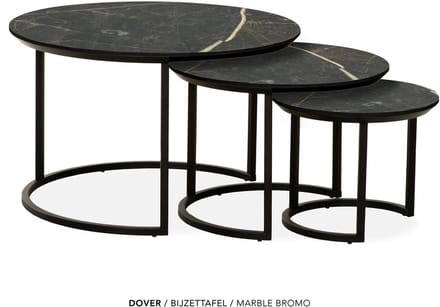 Maxfurn - Set van 3 ronde salontafel | kleur: Marbel Bromo