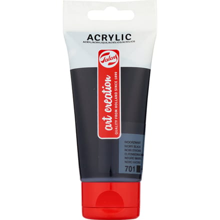 Peinture acrylique - ROYAL TALENS - Noir d'ivoire - 75 ml - Satiné - Intérieur noir