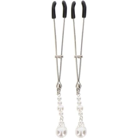 Taboom - Tweezers With Pearls - Bondage / SM Nipple clamps Zilver