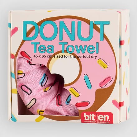 bitten Donut Tea Keukenhanddoek patroon