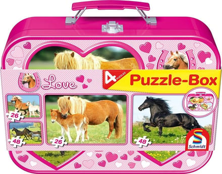 Puzzel Box voor Kinderen - 2 x 26 en 2 x 48 Stukken in een Metal Case