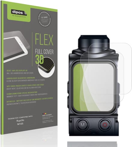 dipos FLEX – 2x Matte Screenprotector geschikt voor Ruycllo M105 | Volledige Schermbescherming | Case-Friendly