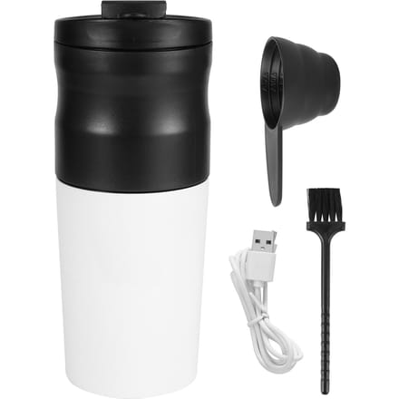 Moulin à café électrique en acier inoxydable, mini moulin à grains de cuisine avec port USB blanc
