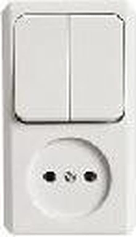Schneider Electric Opbouw combi wandcontactdoos/serie  Crème