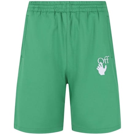 Off-White Heren Handen Af Logo Los Sweat Shorts (Groen)