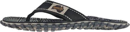Gumbies - heren Teenslipper - ISLANDER CANVAS SLIPPERS BLACK SIGNATURE PATTERN - Maat 38