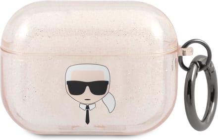 Karl Lagerfeld Glitter - AirPods Pro Hoesje - Gouden Afwerking - Lichte en Duurzame Constructie
