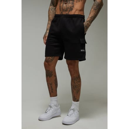 Tall Men's Active 7inch Loose Fit Cargo Short | Black | Size 2XL