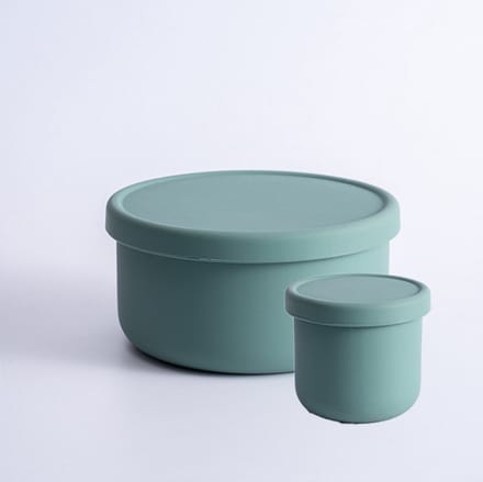 trus. - set van 2 siliconen bakjes - blauw - to go lunchbox - vershoudbakjes - anti lek