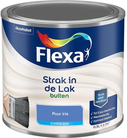 Flexa - Strak In De Lak Buitenlak Zijdeglans - Puur Iris - Mengverf - 500 Ml