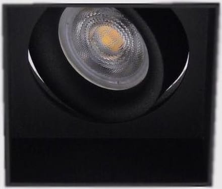 Trimless inbouwspot vierkant zwart 7x7 cm