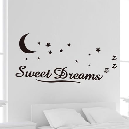 Muursticker tekst 'Sweet dreams' 120x62