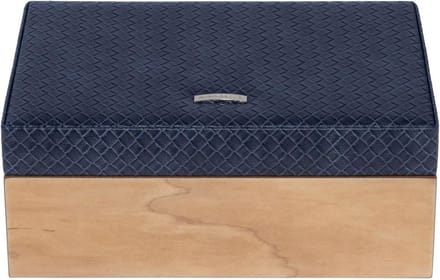 Houten Sieradendoos Blauw met Vakjes
