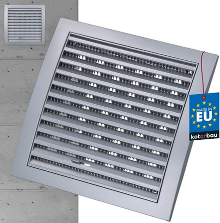 Ventilatierooster 190 x 190 mm met Insectenwering en Afsluitbaar Design