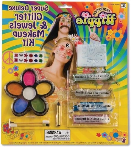 Hippie Make-up Set - Verkleed Make-up - Feest Make-up - Thema Accessoire - 23 x 21 cm - Multicolor
