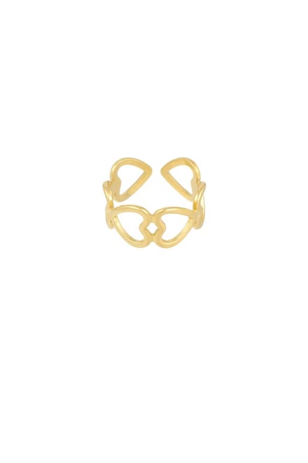 Ring heart connected - goud