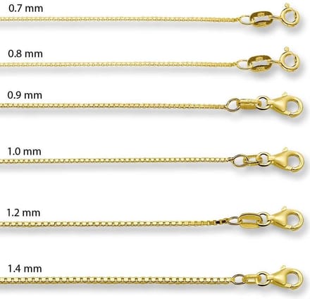 Gouden Venetiaans ketting - 14 karaat goud - 0.7 mm dik - 50 cm lengte