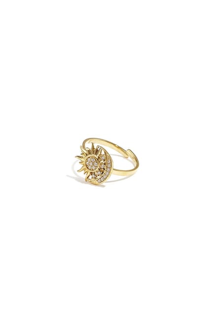Verstelbare ring met steen in hart vorm en hart