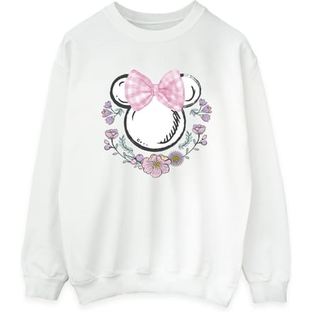 Disney Dames/Dames Minnie Mouse Strikjes & Bloemen Sweatshirt (Wit)