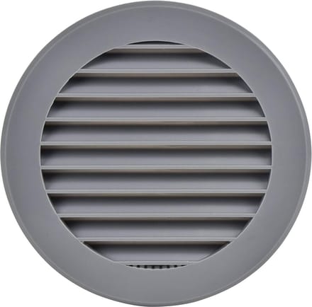 Ventilatie Grille - Rond Rooster - Luchtcirculatie Verbeteren - Geïntegreerd Insecten - Ø 100 mm - Grijs