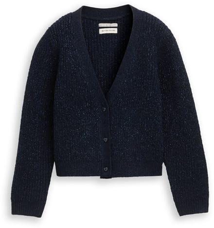 Tom Tailor - Vest met glittereffect - Maat 128/134 - sky captain blue