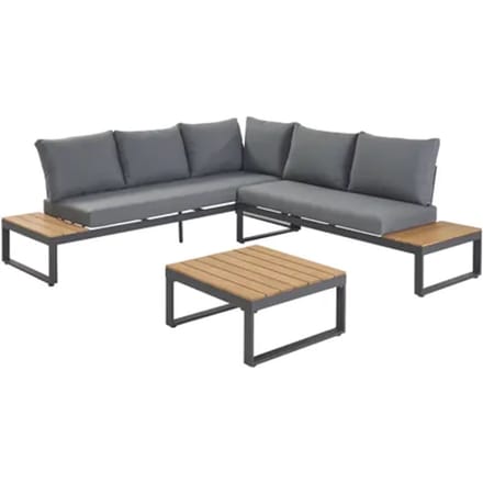 Central Park Hoekbank Scalea - Staal/eucalyptus - Antraciet - 5 Personen