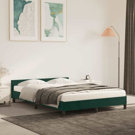 vidaXL - Bedframe - zonder - matras - 140x200 - cm - fluweel - donkergroen