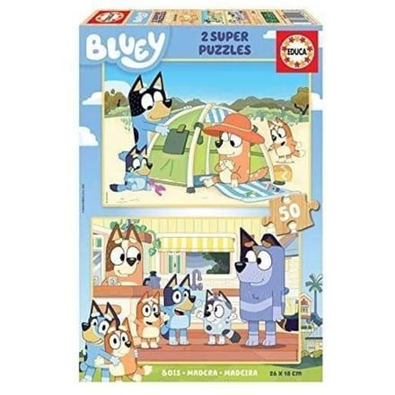 Puzzle en bois Bluey EDUCA - 50 pièces - Dessins animés et BD - Pour enfants de 4 ans et plus