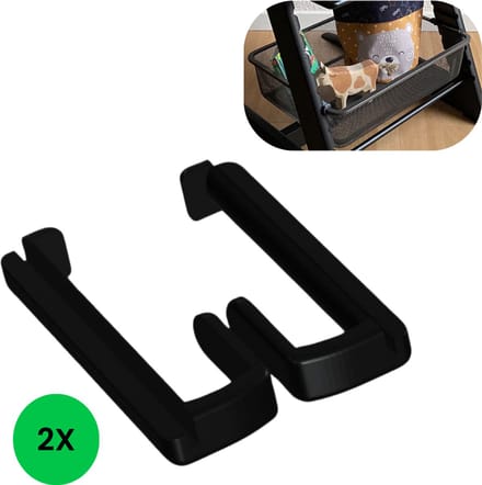 Adapter voor de Ikea Trofast draadmand voor de Tripp Trapp kinderstoel - V2- Zwart - 2 stuks -
