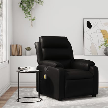 vidaXL - Massagestoel - van - zwart - kunstleer