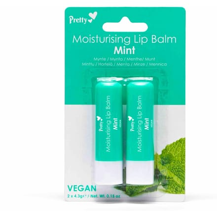 Pretty Moisturising Lip Balm Mint 4.3 g + 4.3 g
