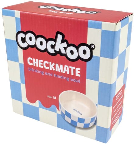 Coockoo Eetkom Checkmate! Blauw/wit S-430ml