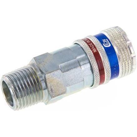 Staal/Messing DN 10.4 Safety Luchtkoppeling Snelkoppeling R 1/2 inch Buitendraad - CLS10-M-SB-SE-C-012