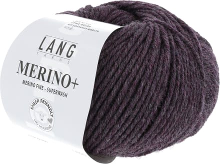 Lang Yarns Merino Plus - 380 aubergine mix - Merinowol Garen