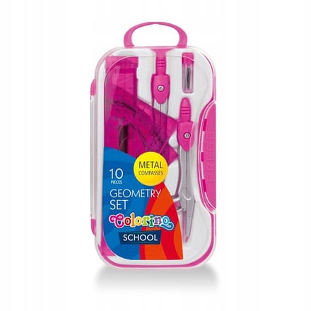 Colorino School Geometrie Set 10 Delig Roze