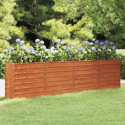 vidaXL - Plantenbak - verhoogd - 320x40x77 - cm - cortenstaal - roestig