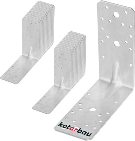 25 Stuks Zware Hoekverbinders Verzinkt Staal 150x150x65 mm voor Houtconstructies