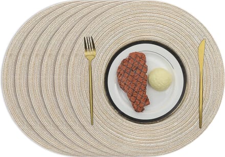 Geweven Gevlochten Ronde Placemats Set van 6