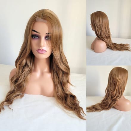 Frazimashop- Blonde Pruik - Pruiken Dames - Wig - Verstelbaar - Lang Golvend Haar - Blond - 70 cm# Hittebestendige#
