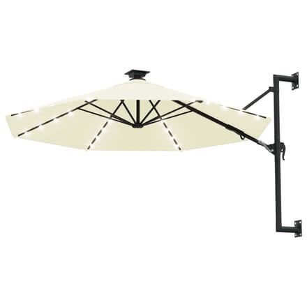 vidaXL - Wandparasol - met - LED's - 300 - cm - zandkleurig