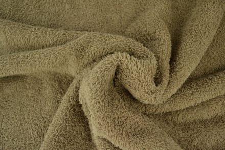 10 meter badstof - Taupe - 90% katoen - 10% polyester