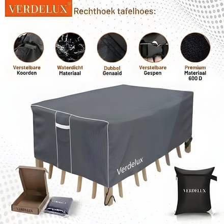 Tuintafelhoes Verdelux 131x221 cm Antraciet