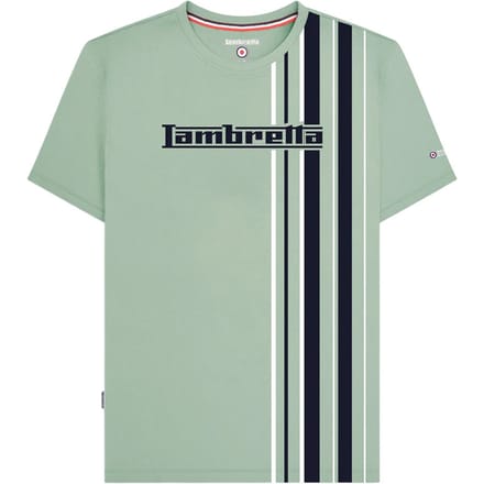 Lambretta Heren Racing Stripe T-shirt (IJsberg groen)