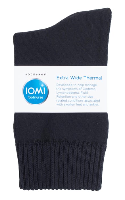 Unisex extra brede sokken zonder elastiek thermo oedeemsokken - Zwart