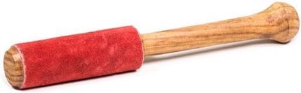 Klankschaal aanstrijkhout met suède rood - 15x2 cm - 25 g - M