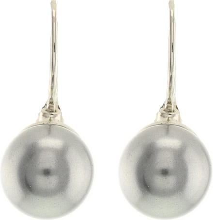 Behave - Dames parel oorhangers grijs 2,5 cm - Tijdloos modern