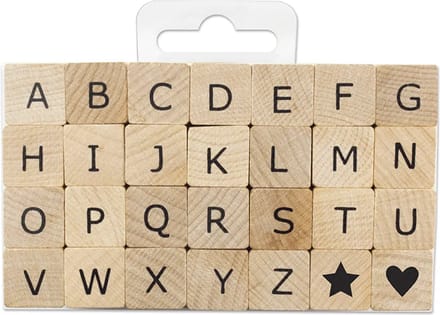Aladine stempelset alfabet medium houten letterstempels creatief.