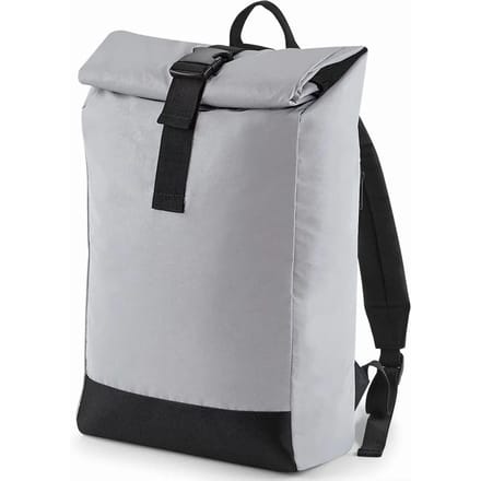 Reflective Roll-Top Backpack/Rugzak BagBase - 15 Liter Silver